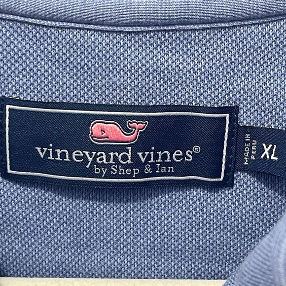 Vineyard Vines Men's Club Blue Quarter Zip Pullover Sweater Size XL Super Soft - Picture 4 of 6